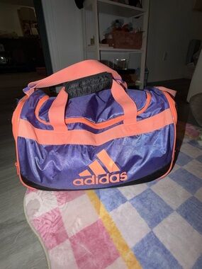 adidas Purple and Coral Sports Duffel Bag